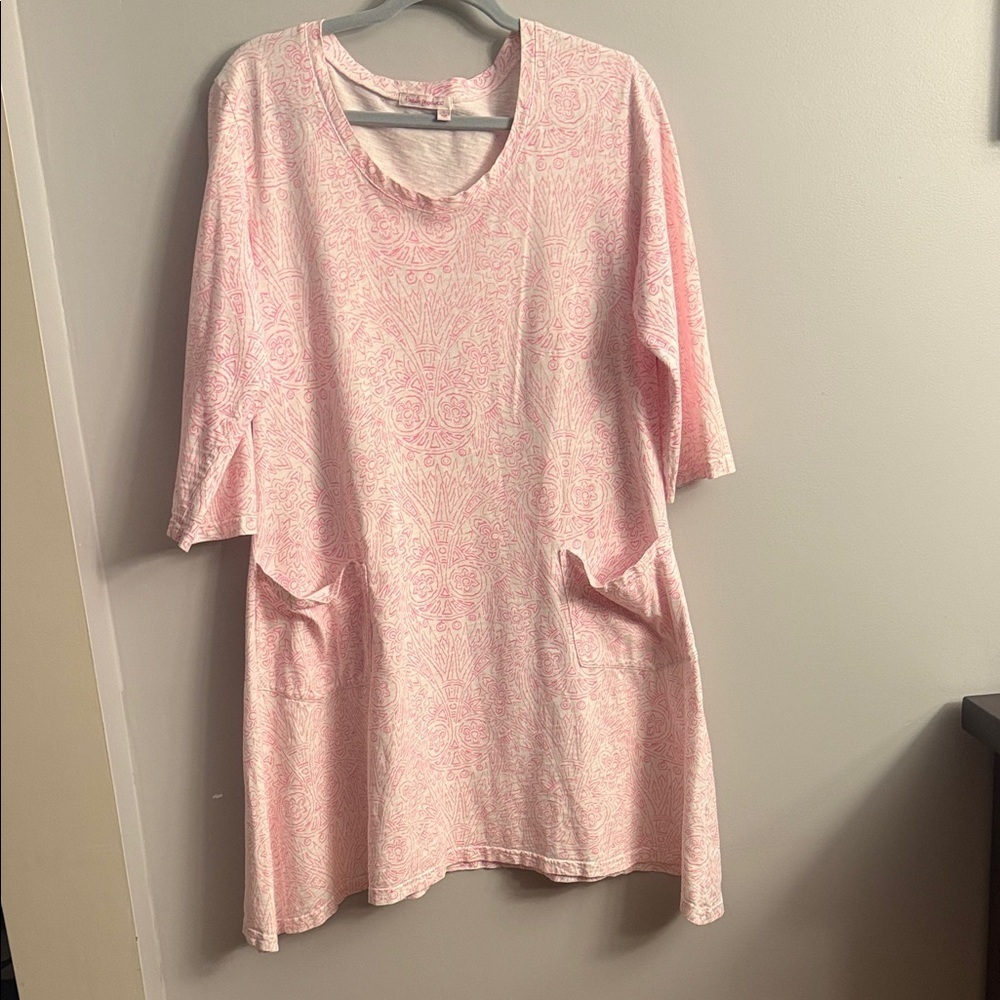 Fresh Produce Pink and White Top